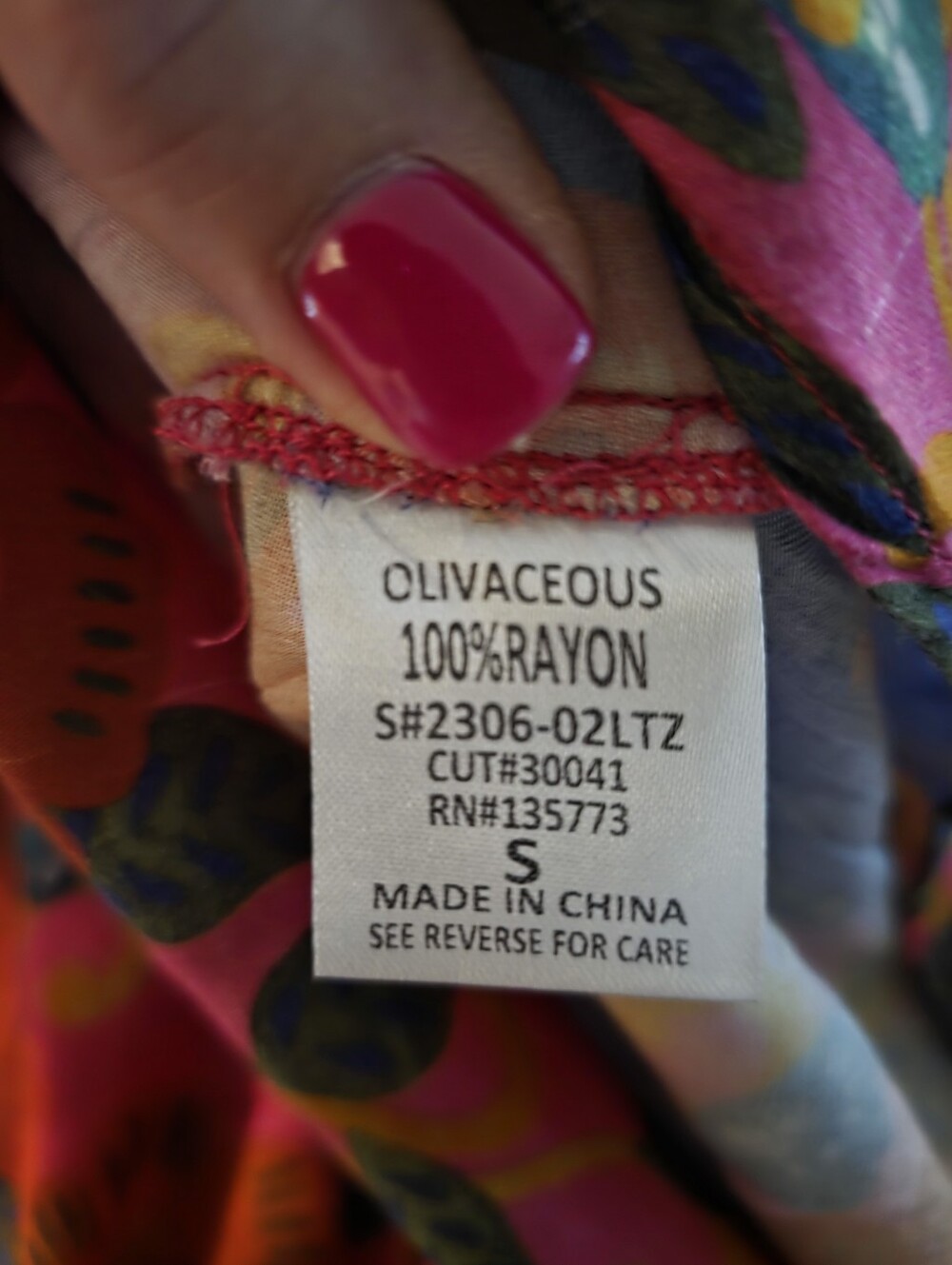 Olivaceous Floral Button-Front Blouse - Pink/Orange - Picture 5 of 5